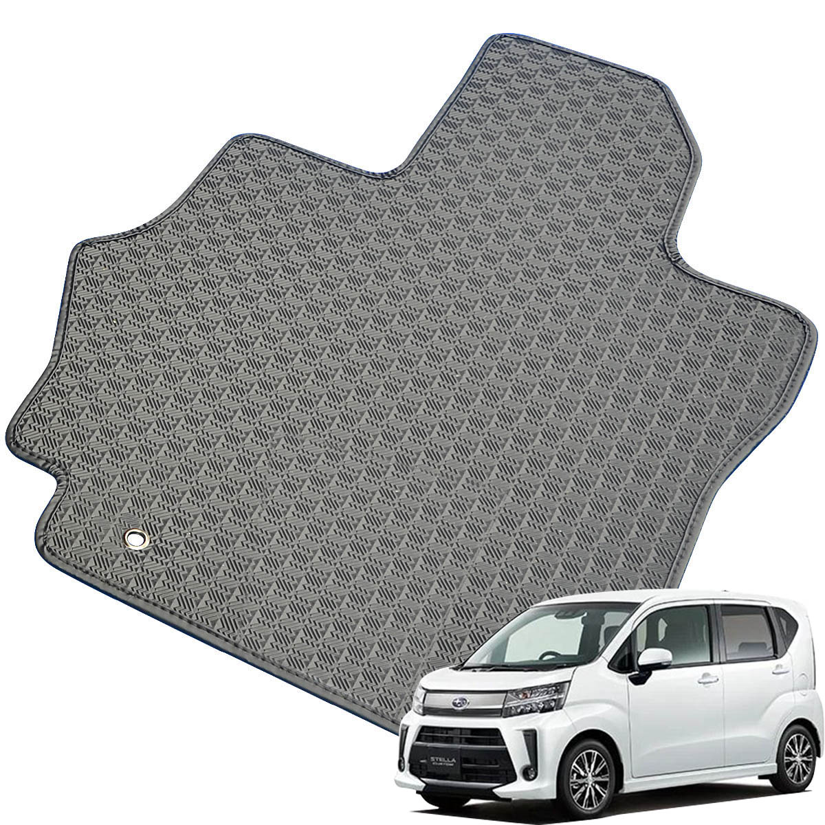Kemmel スバル ステラ H26/12～R7/6用 フロアマット [縁の加工/テープ仕様] [全席セット] [刺繍ロゴ付] カーマット
