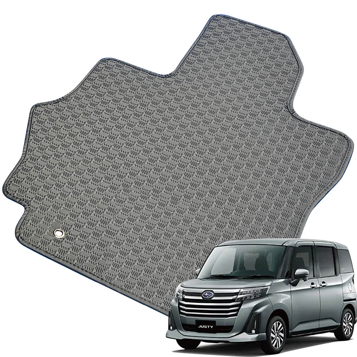 Kemmel スバル ジャスティ H28/11～用 フロアマット [縁の加工/テープ仕様] [全席セット] [刺繍ロゴ付] カーマット