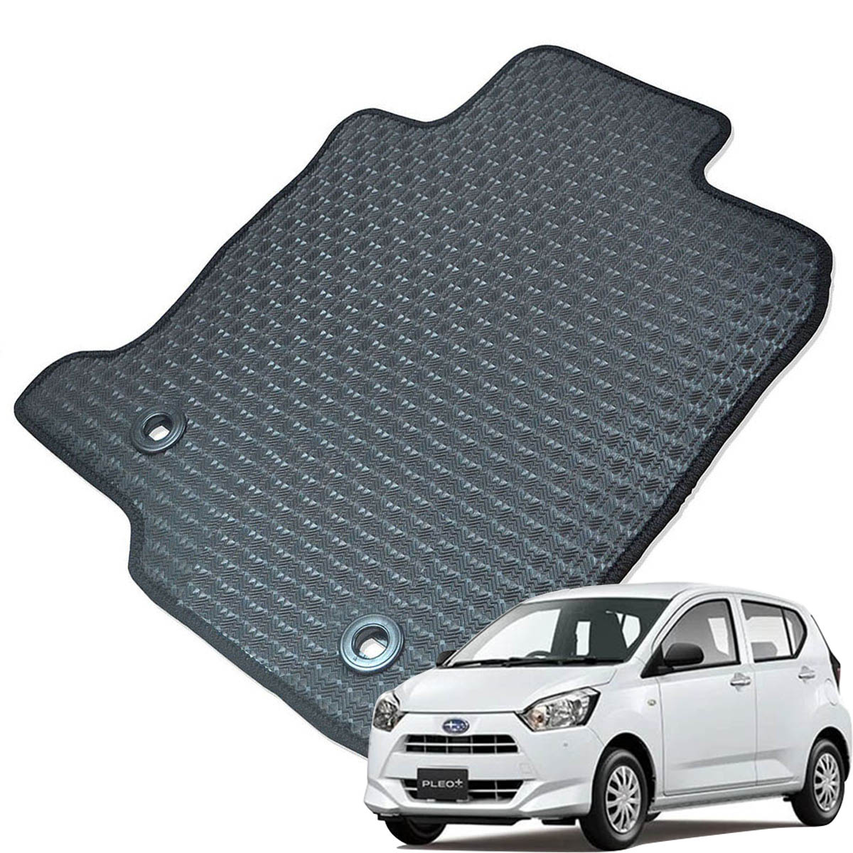 Kemmel スバル プレオプラス LA360F H29/5～ 4WD 用ラバーマット [全席セット] [エッジカラー/ブラック] ゴムマット 防水タイプ 選べるエッジカラー14色 