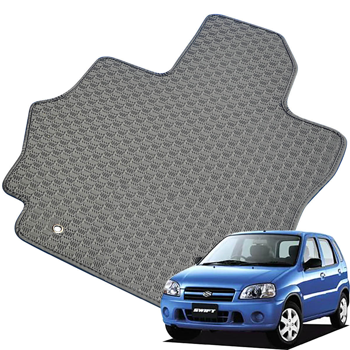 Kemmel スズキ スイフト H12/1～H16/10用 フロアマット [縁の加工/テープ仕様] [全席セット] [刺繍ロゴ付] カーマット