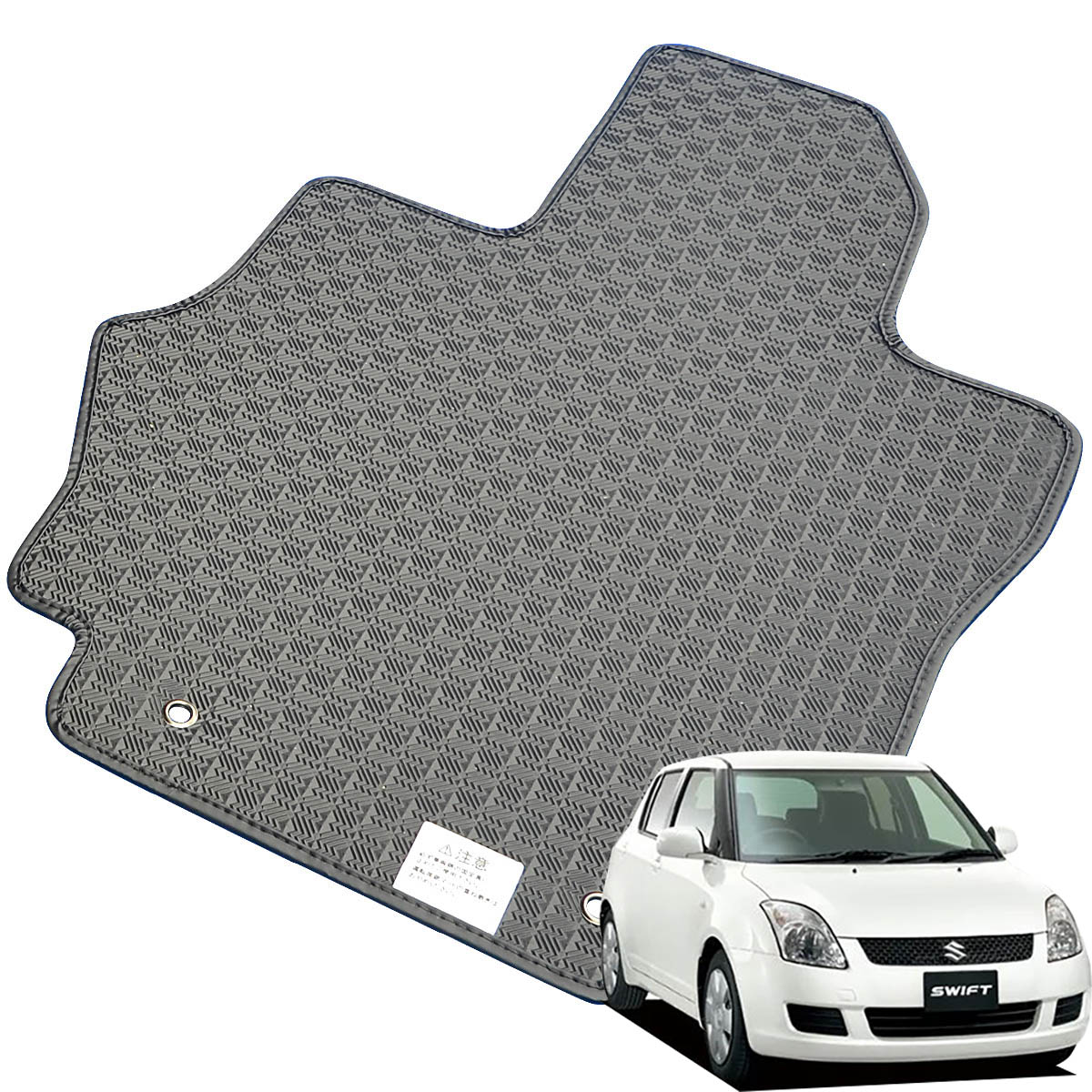 Kemmel スズキ スイフト H18/11～H22/9用 フロアマット [縁の加工/テープ仕様] [全席セット] [刺繍ロゴ付] カーマット