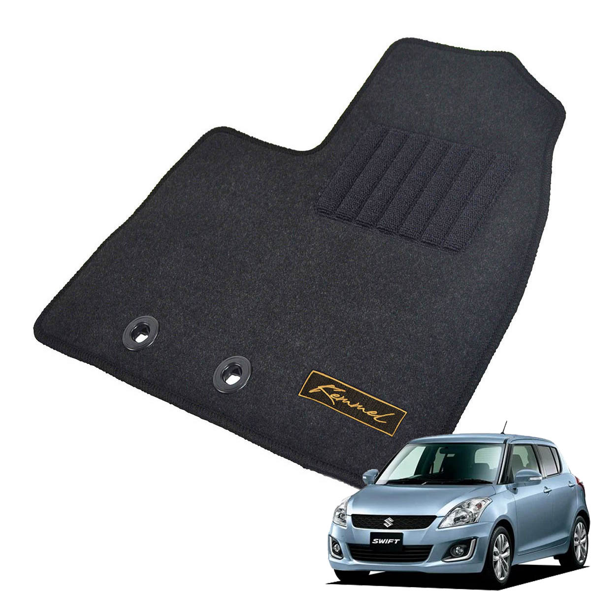 Kemmel スズキ スイフト 70系 H22/9～H29/1 用フロアマット [全席セット/ロゴ付] [GX/ブラック]