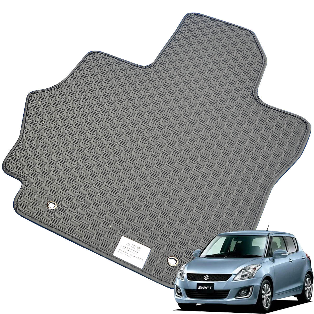Kemmel スズキ スイフト H22/9～H29/1用 フロアマット [縁の加工/テープ仕様] [全席セット] [刺繍ロゴ付] カーマット
