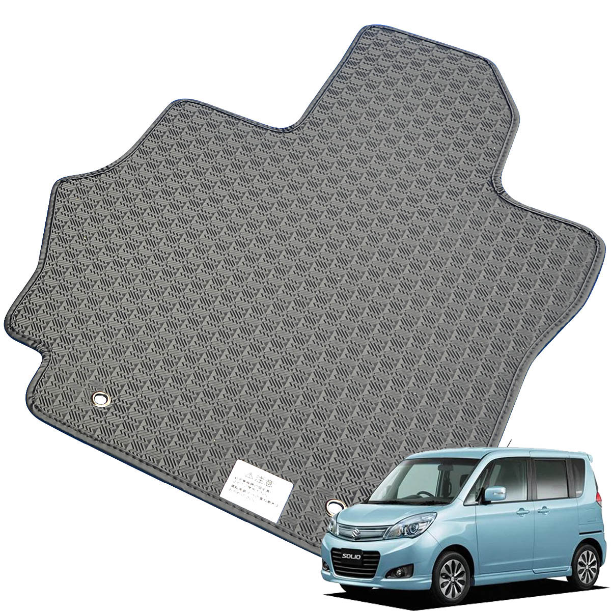 Kemmel スズキ ソリオ H23/1～H27/8用 フロアマット [縁の加工/テープ仕様] [全席セット] [刺繍ロゴ付] カーマット