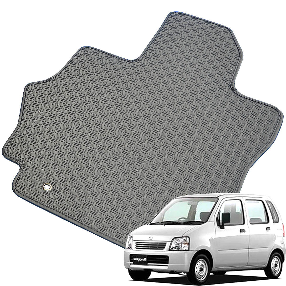 Kemmel スズキ ワゴンR H14/9～H15/9用 フロアマット [縁の加工/テープ仕様] [全席セット] [刺繍ロゴ付] カーマット