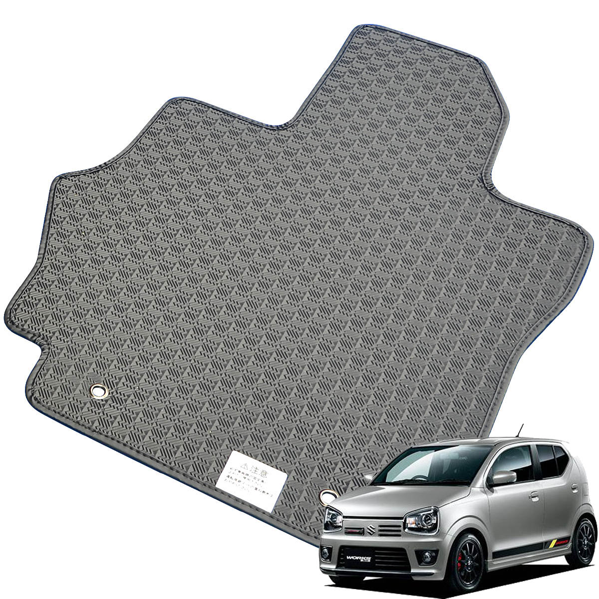Kemmel スズキ アルトワークス H27/12～R3/12用 フロアマット [縁の加工/テープ仕様] [全席セット] [刺繍ロゴ付] カーマット