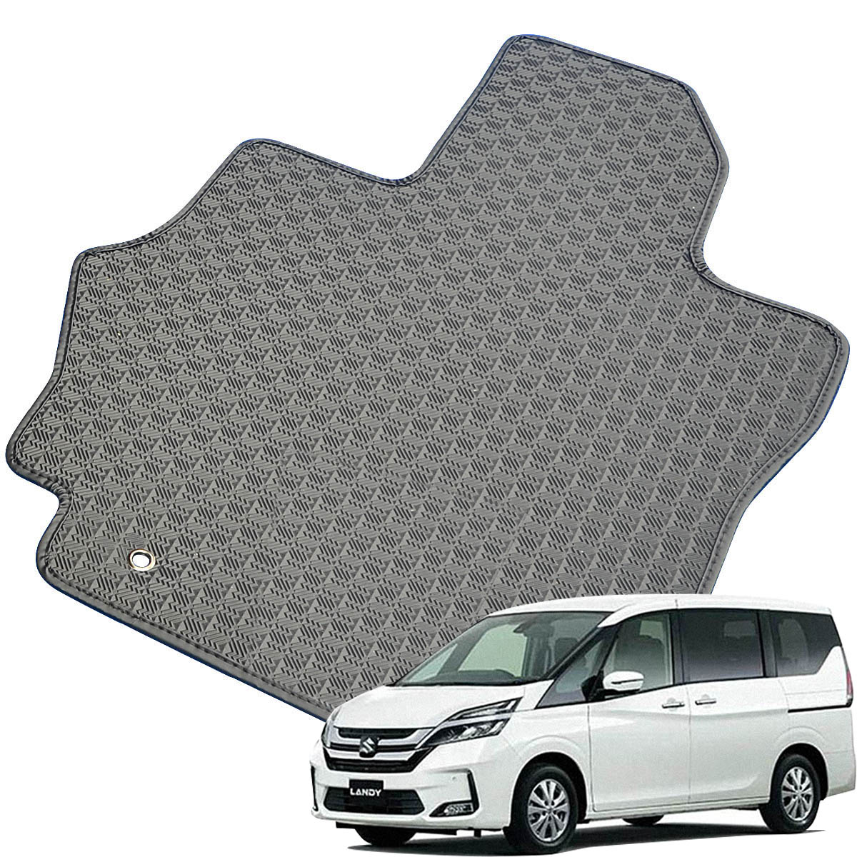 Kemmel スズキ ランディ H28/12～R4/8用 フロアマット [縁の加工/テープ仕様] [全席セット] [刺繍ロゴ付] カーマット