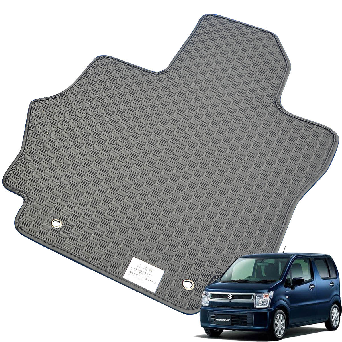 Kemmel スズキ ワゴンR H29/2～R2/1用 フロアマット [縁の加工/テープ仕様] [全席セット] [刺繍ロゴ付] カーマット
