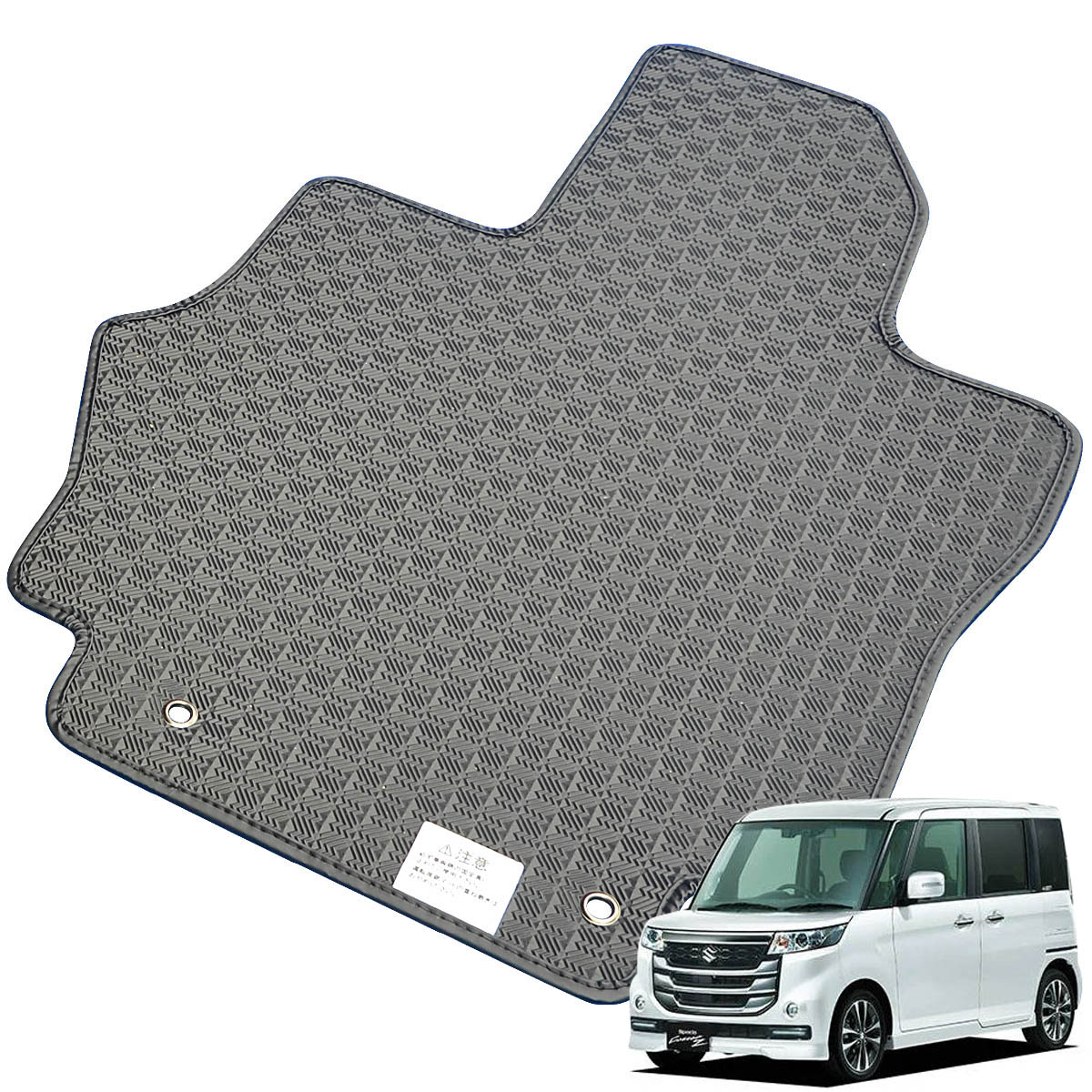 Kemmel スズキ スペーシアカスタムZ MK42S H28/12～H29/12 2WD/4WD共通 [テープ仕様/全席セット] ゴムマット 防水タイプ 縁高立体マット 臭いが少ないエラストマー製 