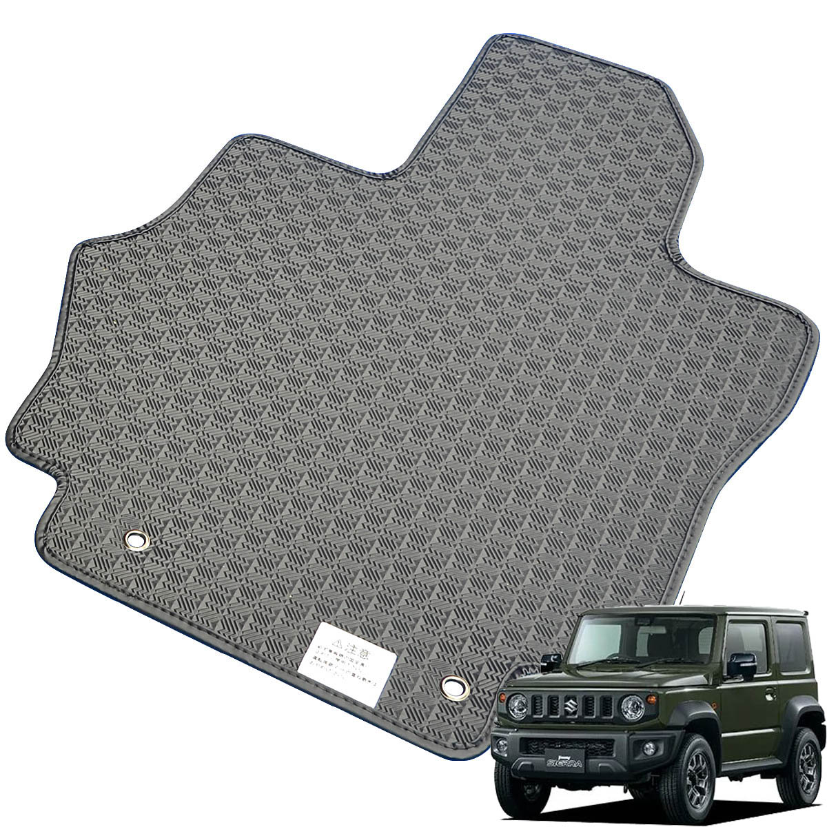 Kemmel スズキ ジムニーシエラ H30/7～用 フロアマット [縁の加工/テープ仕様] [全席セット] [刺繍ロゴ付] カーマット