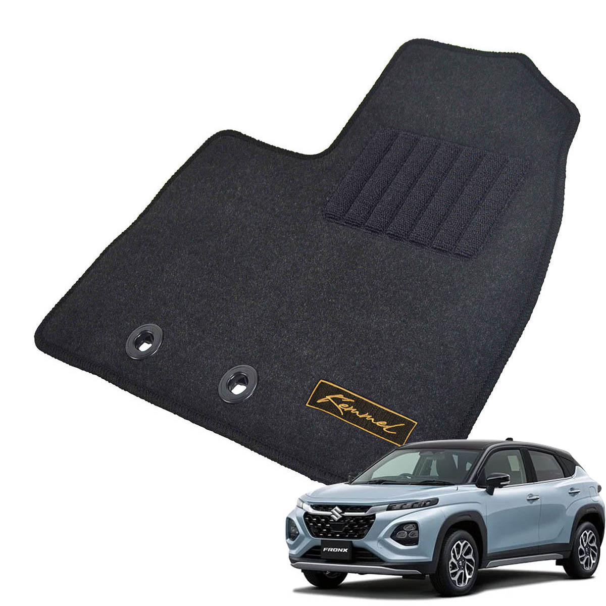Kemmel スズキ フロンクス WDB3S WEB3S R6/10～ 2WD/4WD共通 用フロアマット [全席セット/ロゴ付] [GX/ブラック]