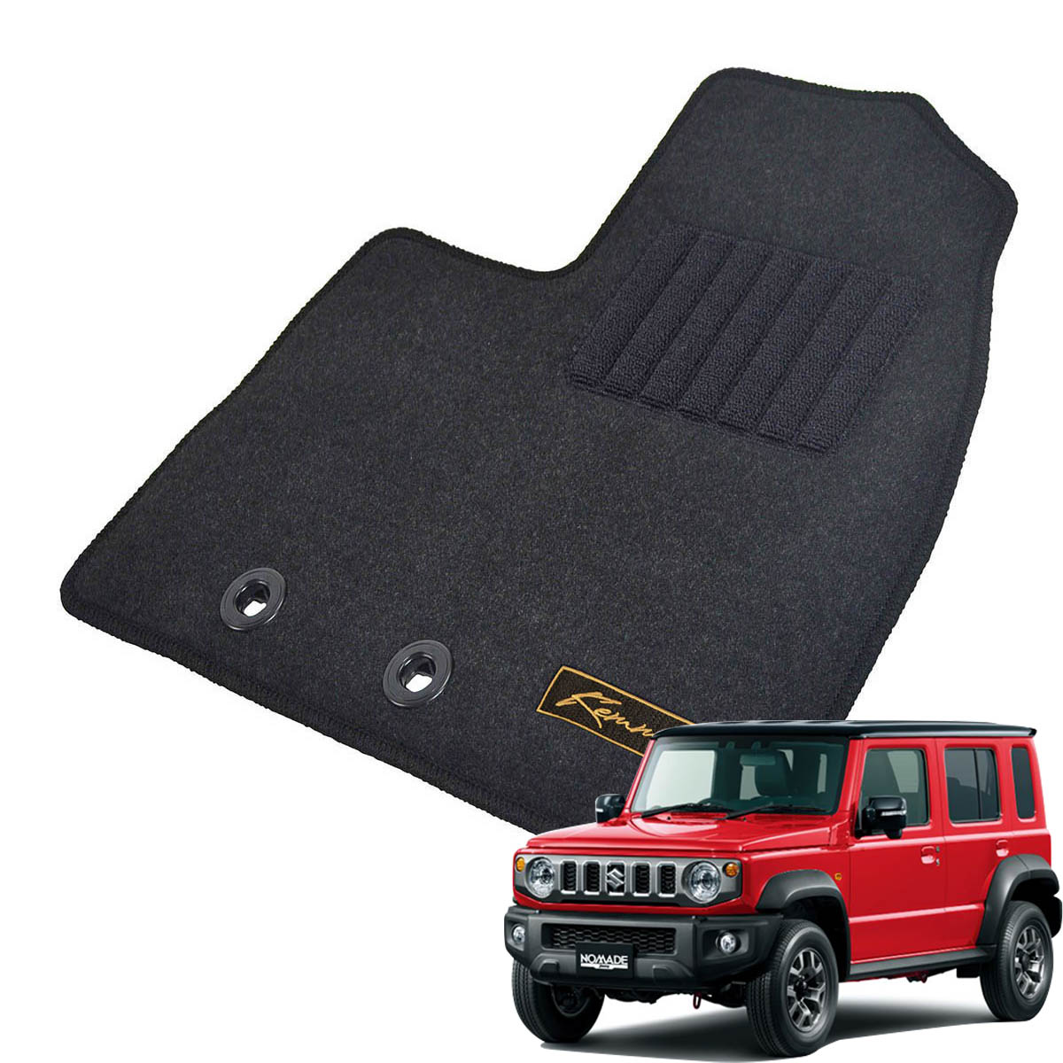 Kemmel スズキ ジムニーノマド JC74W R7/4～ AT車 用フロアマット [全席セット/ロゴ付] [GX/ブラック]