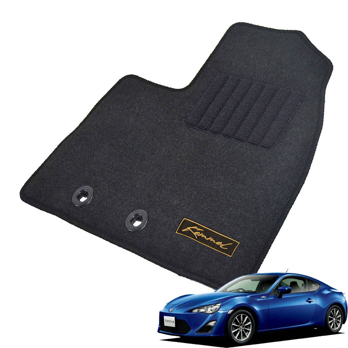 Kemmel トヨタ 86 ZN6 H24/4～R3/10 用フロアマット [全席セット/ロゴ付] [GX/ブラック]