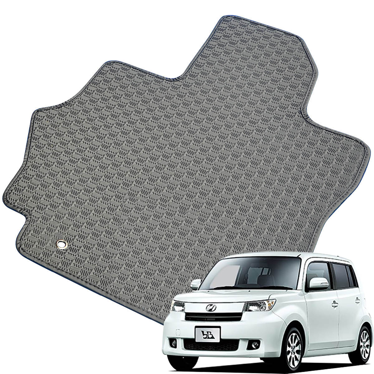 Kemmel トヨタ BB H25/2～H28/8用 フロアマット [縁の加工/テープ仕様] [全席セット] [刺繍ロゴ付] カーマット