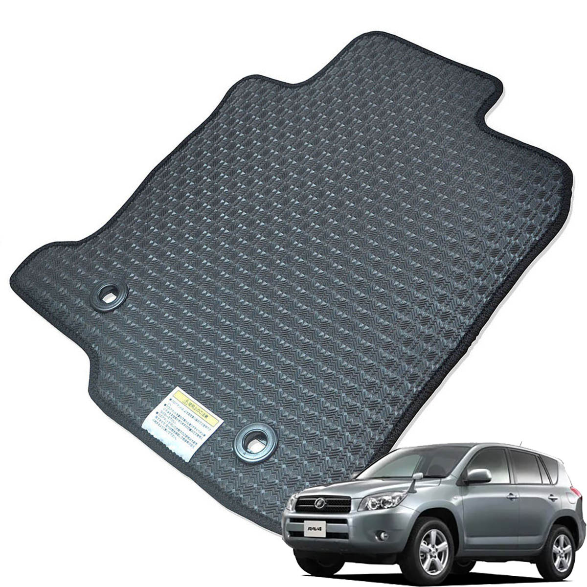 Kemmel トヨタ RAV4 H17/11～H28/8用 フロアマット [エッジカラー/ブラック] [全席セット] [刺繍ロゴ付] カーマット