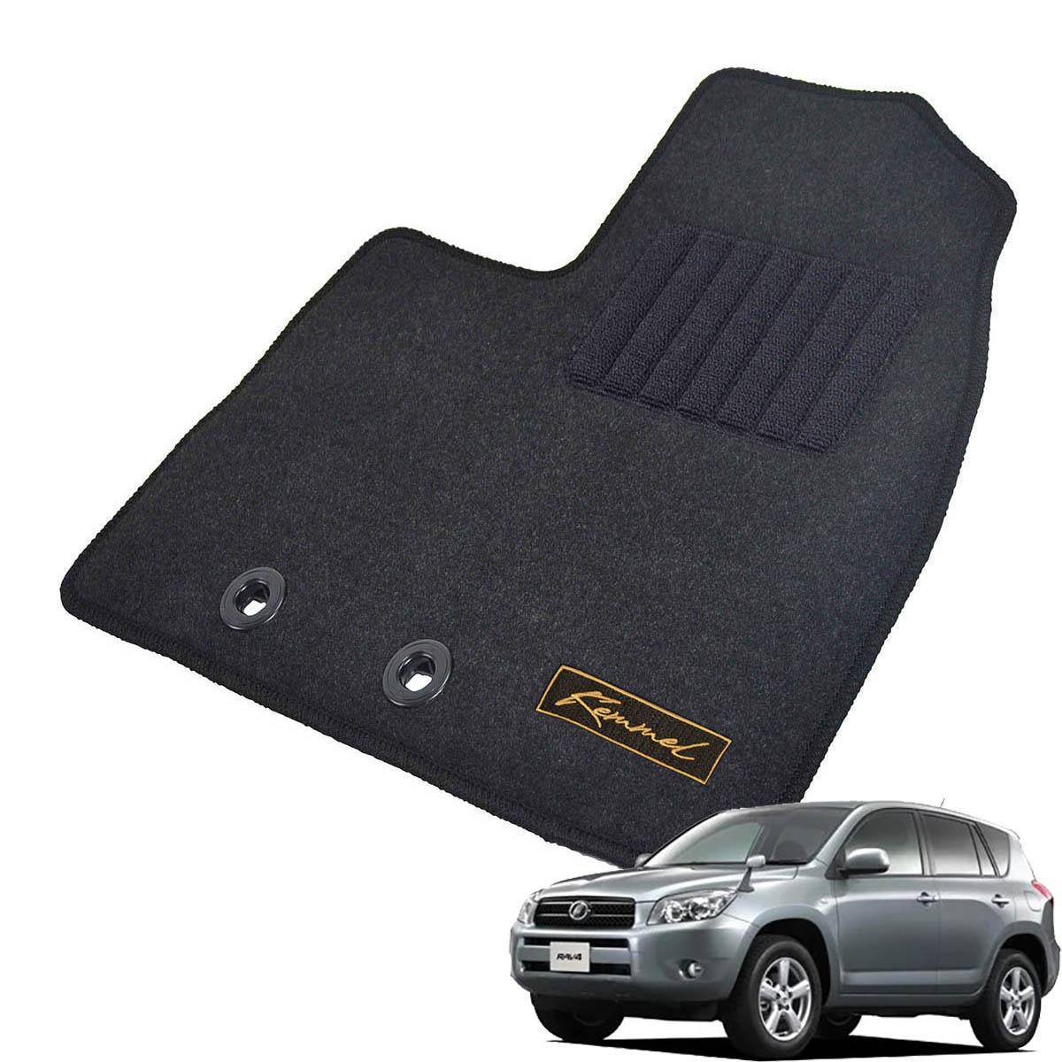 Kemmel トヨタ RAV4 ACA31W H17/11～H28/8 4WD 用フロアマット [全席セット/ロゴ付] [GX/ブラック]
