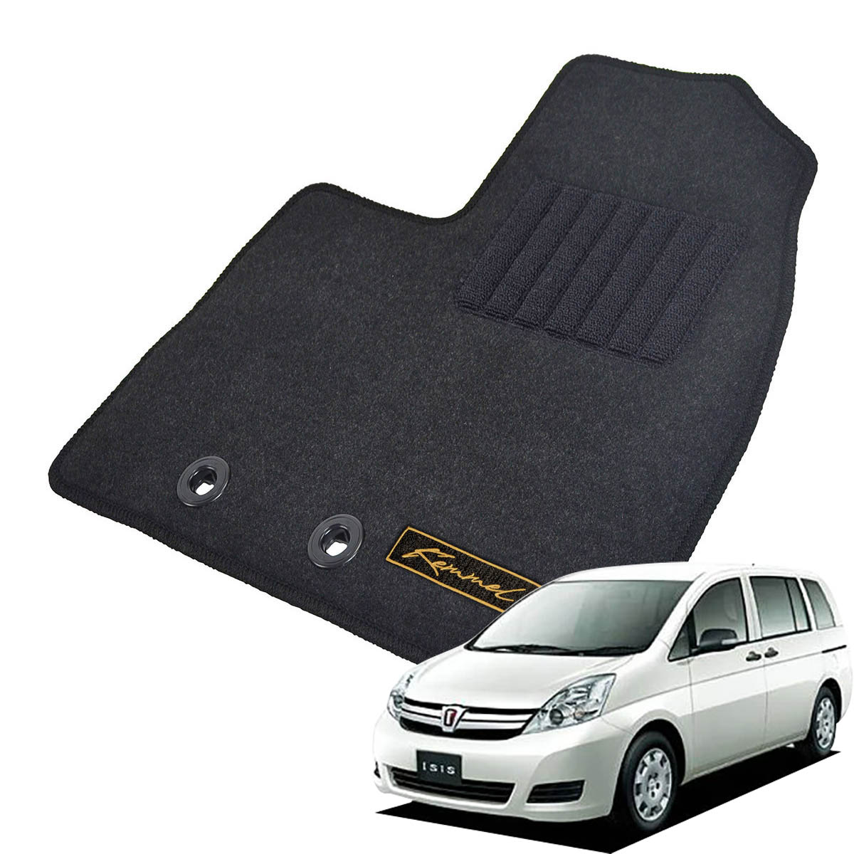 Kemmel トヨタ アイシス H24/6～H29/12用 フロアマット [GX生地/ブラック] [全席セット] [刺繍ロゴ付] カーマット