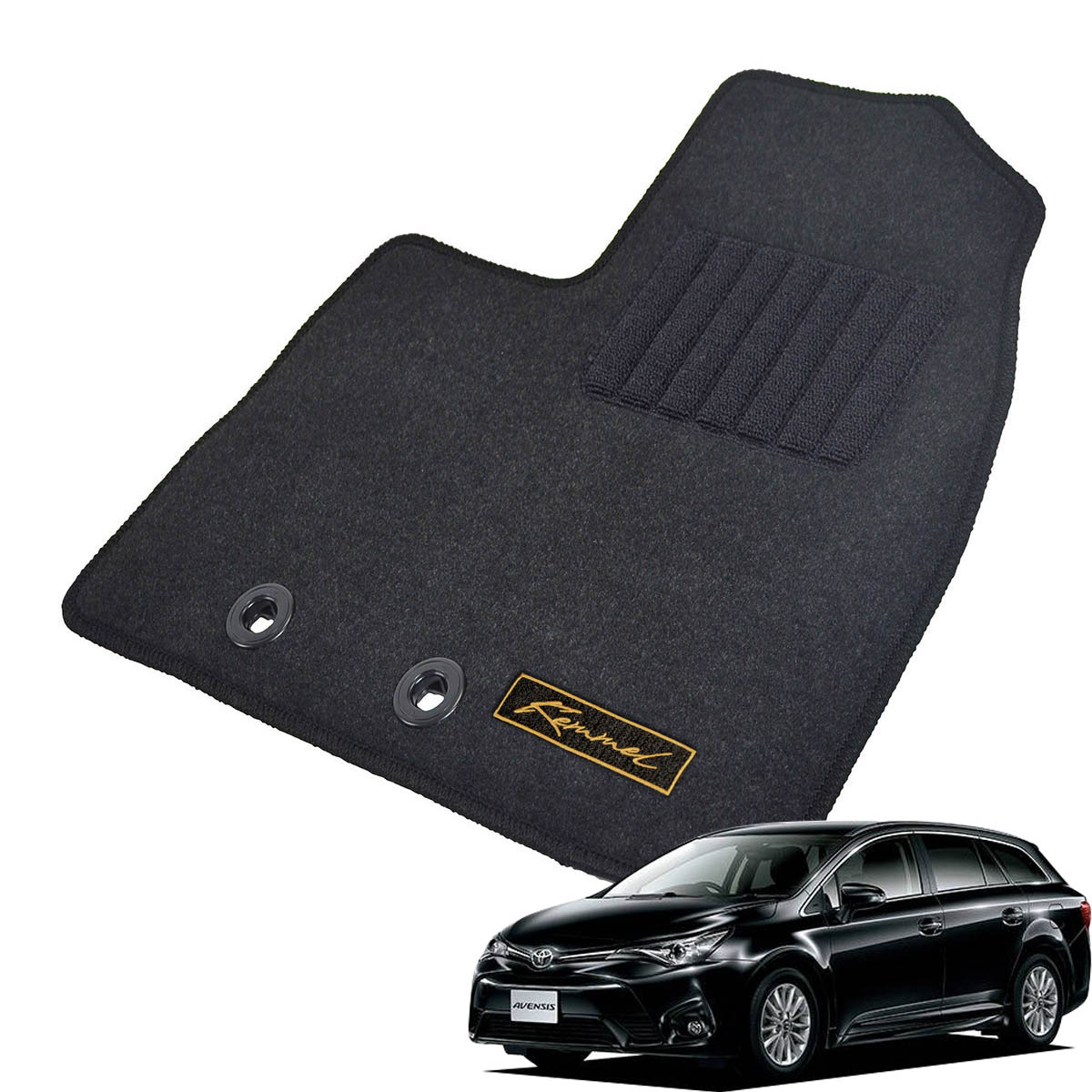 Kemmel トヨタ アベンシスワゴン ZRT272W H23/9～H30/4 2WD 用フロアマット [全席セット/ロゴ付] [GX/ブラック]