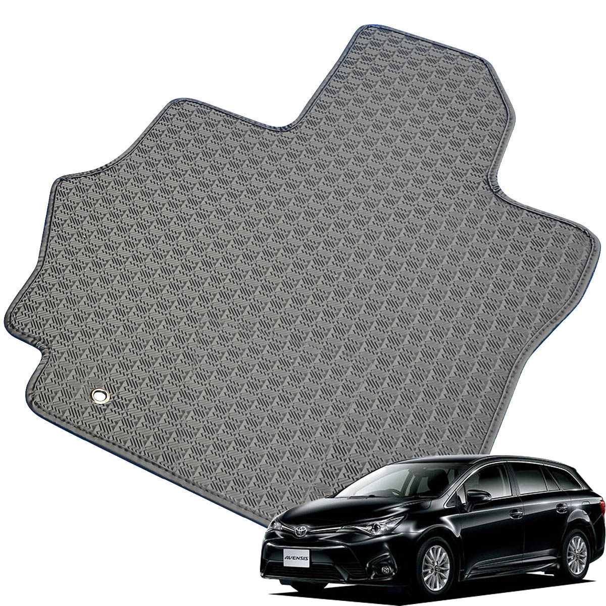 Kemmel トヨタ アベンシスワゴン H23/9～H30/4用 フロアマット [縁の加工/テープ仕様] [全席セット] [刺繍ロゴ付] カーマット