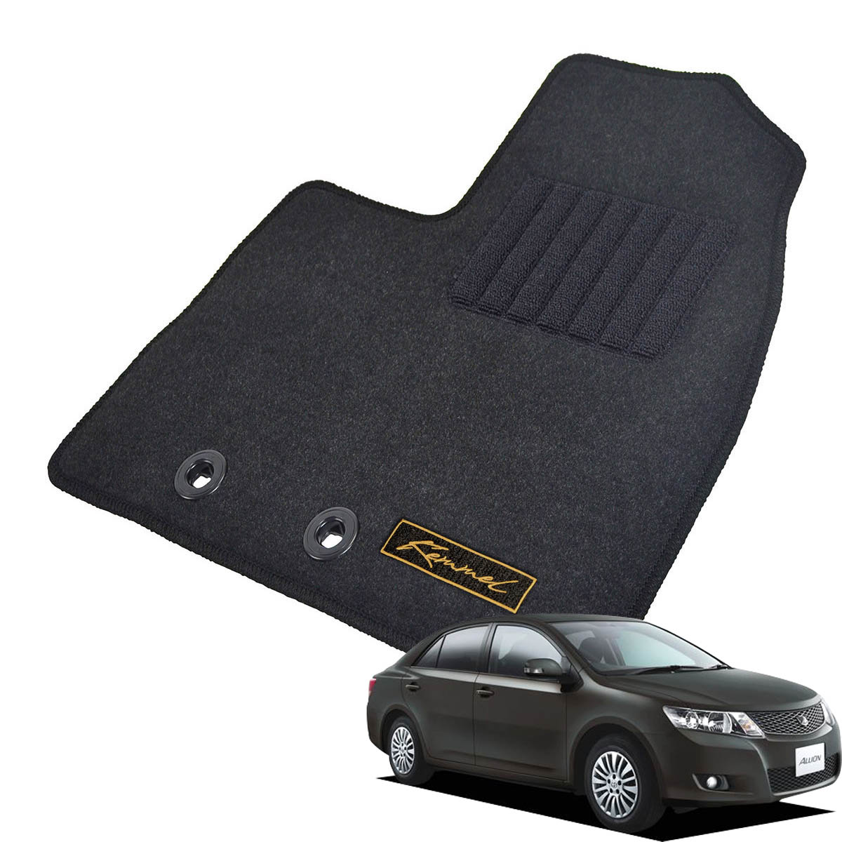 Kemmel トヨタ アリオン 260系 前期 H19/6～H23/10 4WD 寒冷地仕様 用フロアマット [全席セット/ロゴ付] [GX/ブラック]