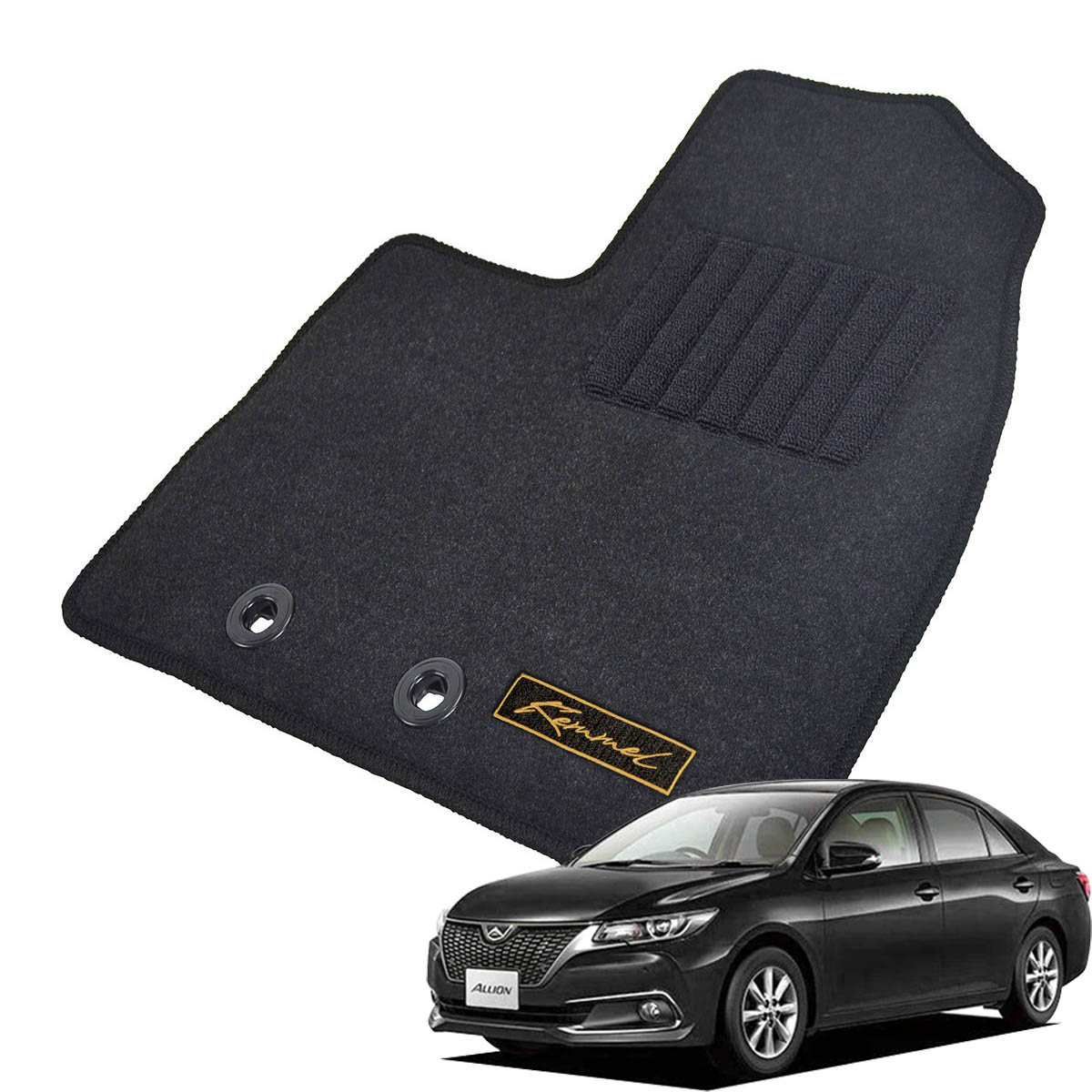 Kemmel トヨタ アリオン 260系 後期 H23/10～R3/3 2WD 寒冷地仕様 用フロアマット [全席セット/ロゴ付] [GX/ブラック]