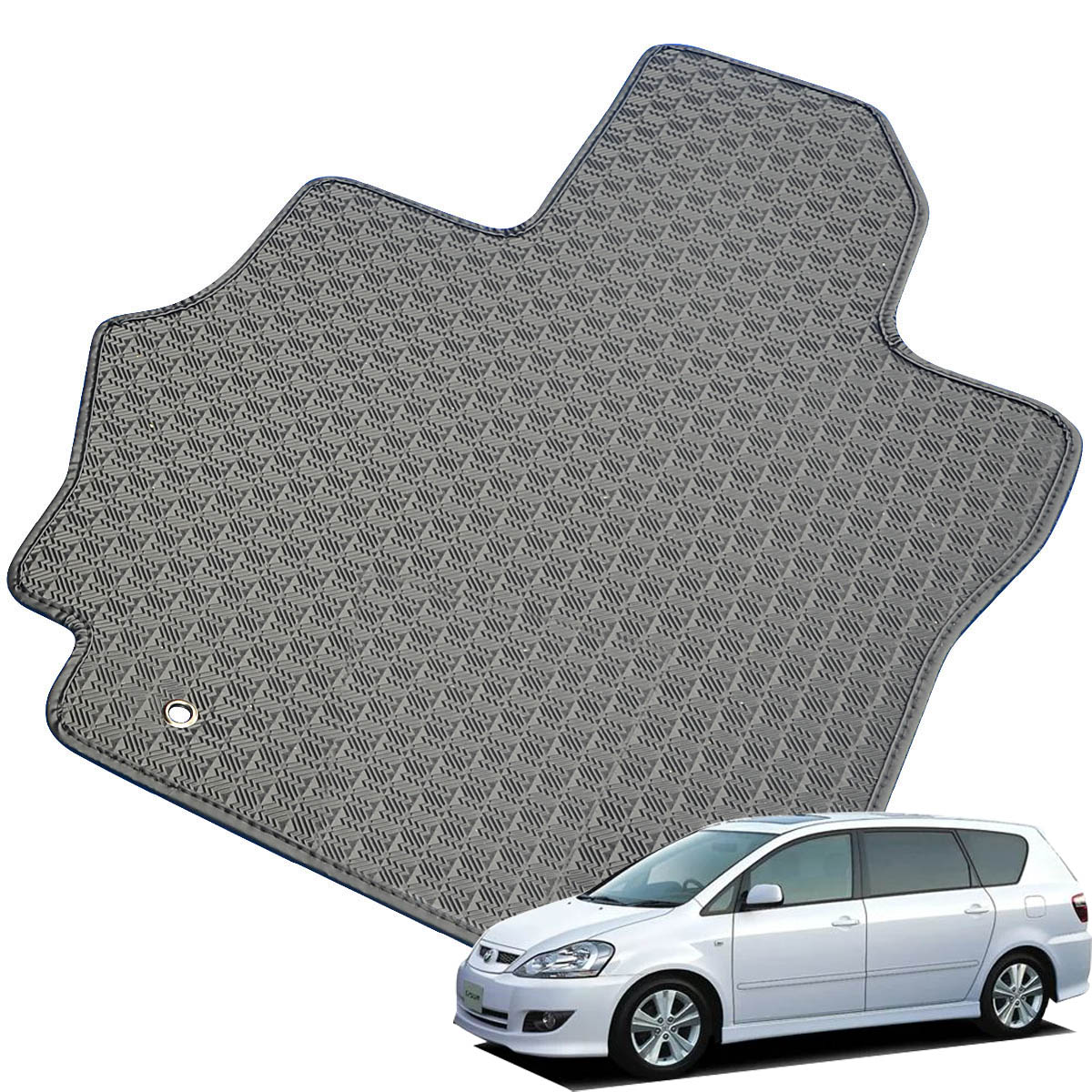 Kemmel トヨタ イプサム H13/5～H21/12用 フロアマット [縁の加工/テープ仕様] [全席セット] [刺繍ロゴ付] カーマット