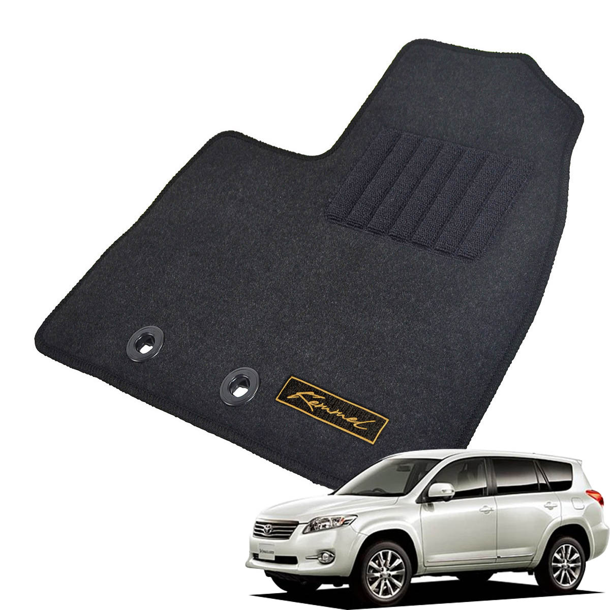 Kemmel トヨタ ヴァンガード H19/9～H25/11用 フロアマット [GX生地/ブラック] [全席セット] [刺繍ロゴ付] カーマット