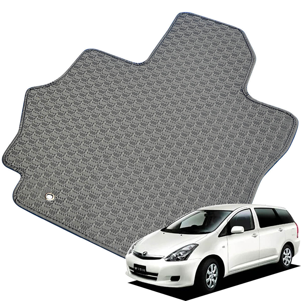 Kemmel トヨタ ウィッシュ H15/1～H21/4用 フロアマット [縁の加工/テープ仕様] [全席セット] [刺繍ロゴ付] カーマット