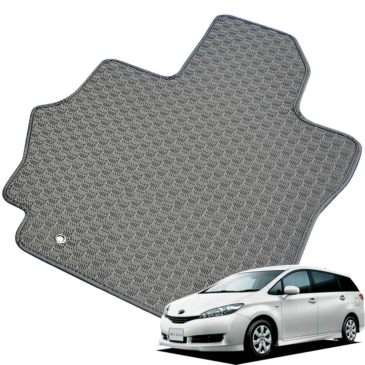 Kemmel トヨタ ウィッシュ H21/4～H24/4用 フロアマット [縁の加工/テープ仕様] [全席セット] [刺繍ロゴ付] カーマット