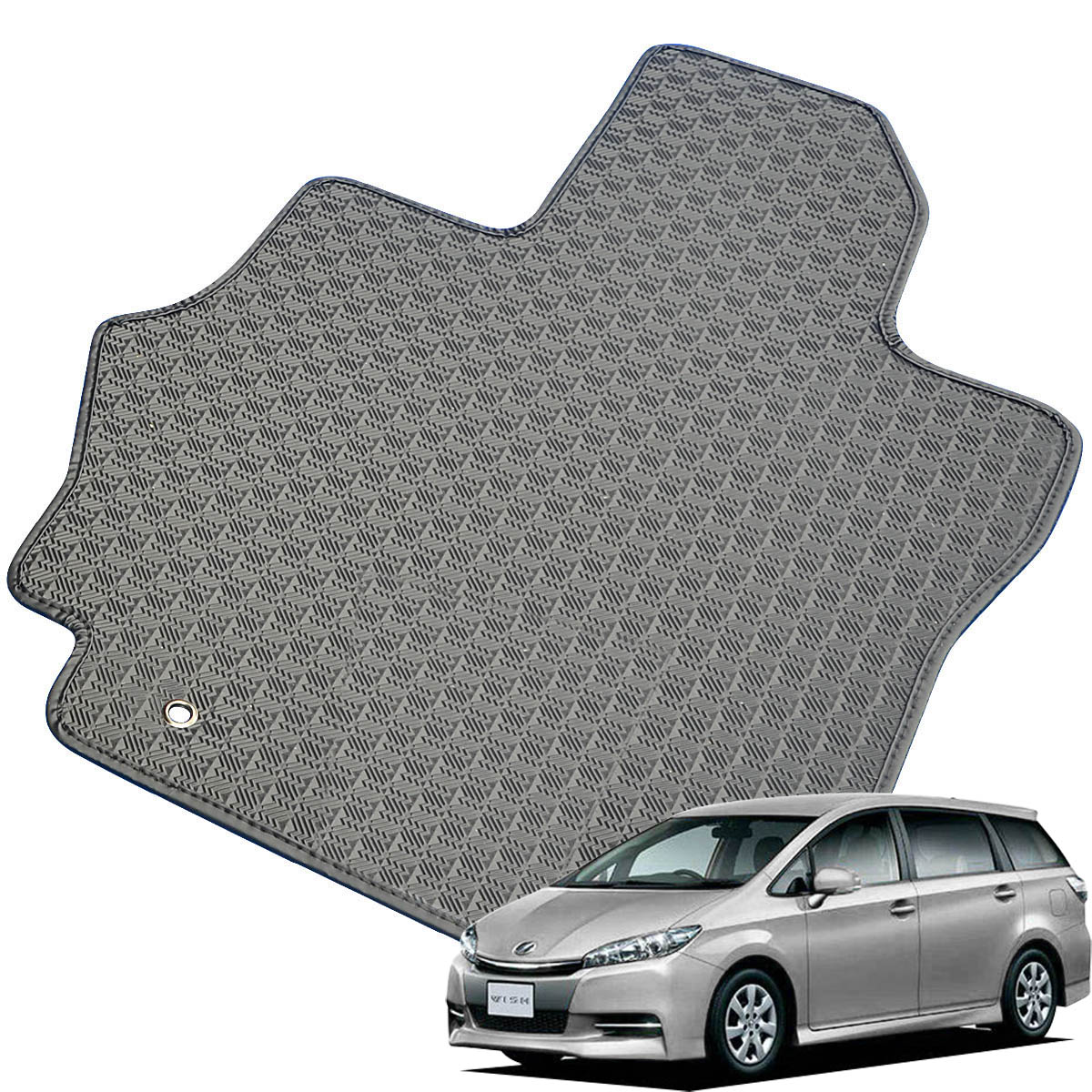 Kemmel トヨタ ウィッシュ H24/4～H29/10用 フロアマット [縁の加工/テープ仕様] [全席セット] [刺繍ロゴ付] カーマット