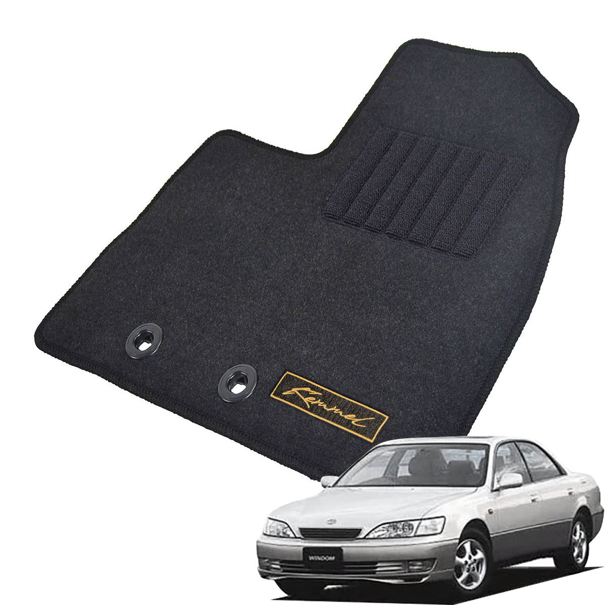 Kemmel トヨタ ウィンダム 20系 H8/8～H13/7 2WD 用フロアマット [全席セット/ロゴ付] [GX/ブラック]