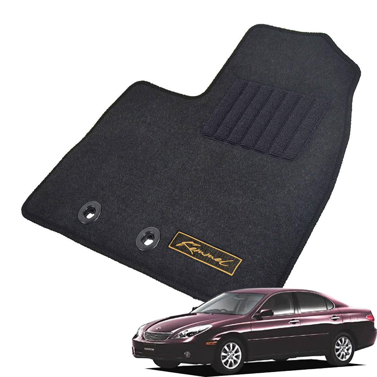 Kemmel トヨタ ウィンダム 30系 H13/8～H18/3 2WD 用フロアマット [全席セット/ロゴ付] [GX/ブラック]