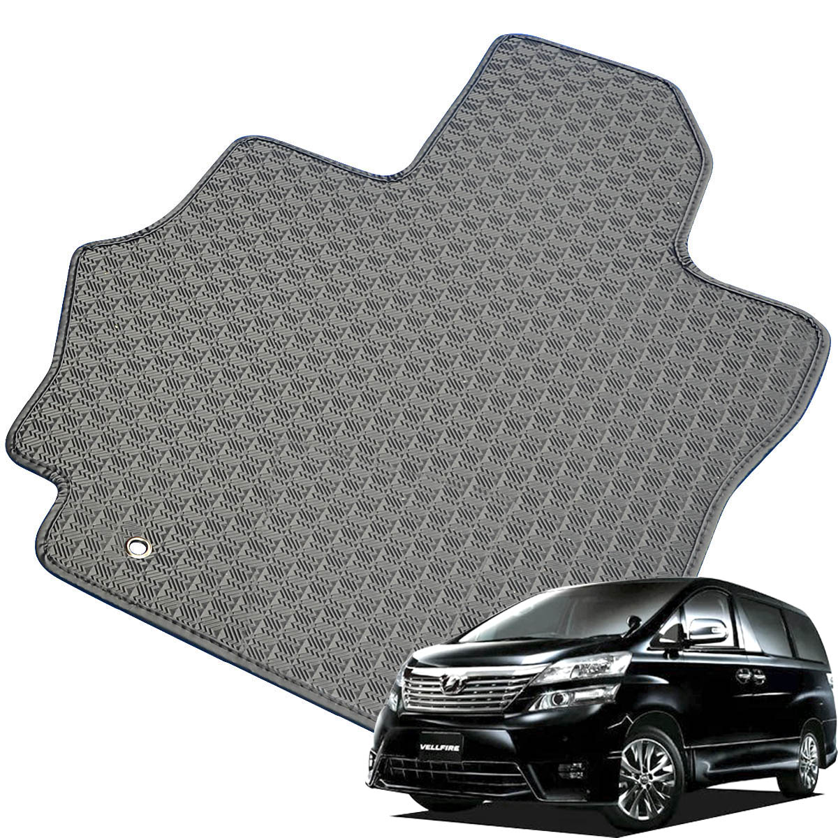 Kemmel トヨタ ヴェルファイア H23/11～H27/2用 フロアマット [縁の加工/テープ仕様] [全席セット] [刺繍ロゴ付] カーマット