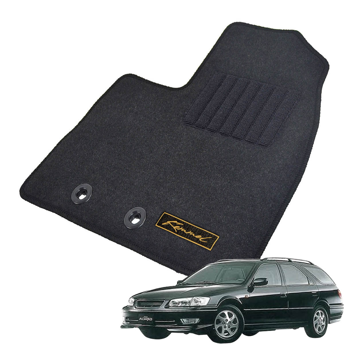 Kemmel トヨタ カムリグラシア 20系 H8/12～H13/8 2WD 用フロアマット [全席セット/ロゴ付] [GX/ブラック]