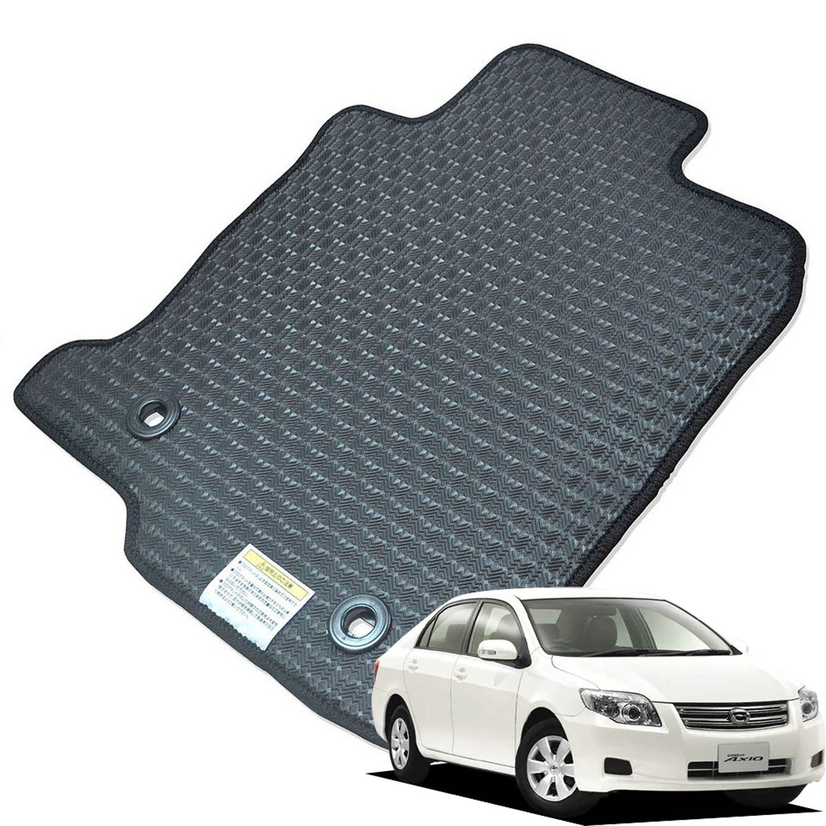 Kemmel トヨタ カローラアクシオ 140系 H18/10～H24/5 4WD 用ラバーマット [全席セット] [エッジカラー/ブラック] ゴムマット 防水タイプ 選べるエッジカラー14色 