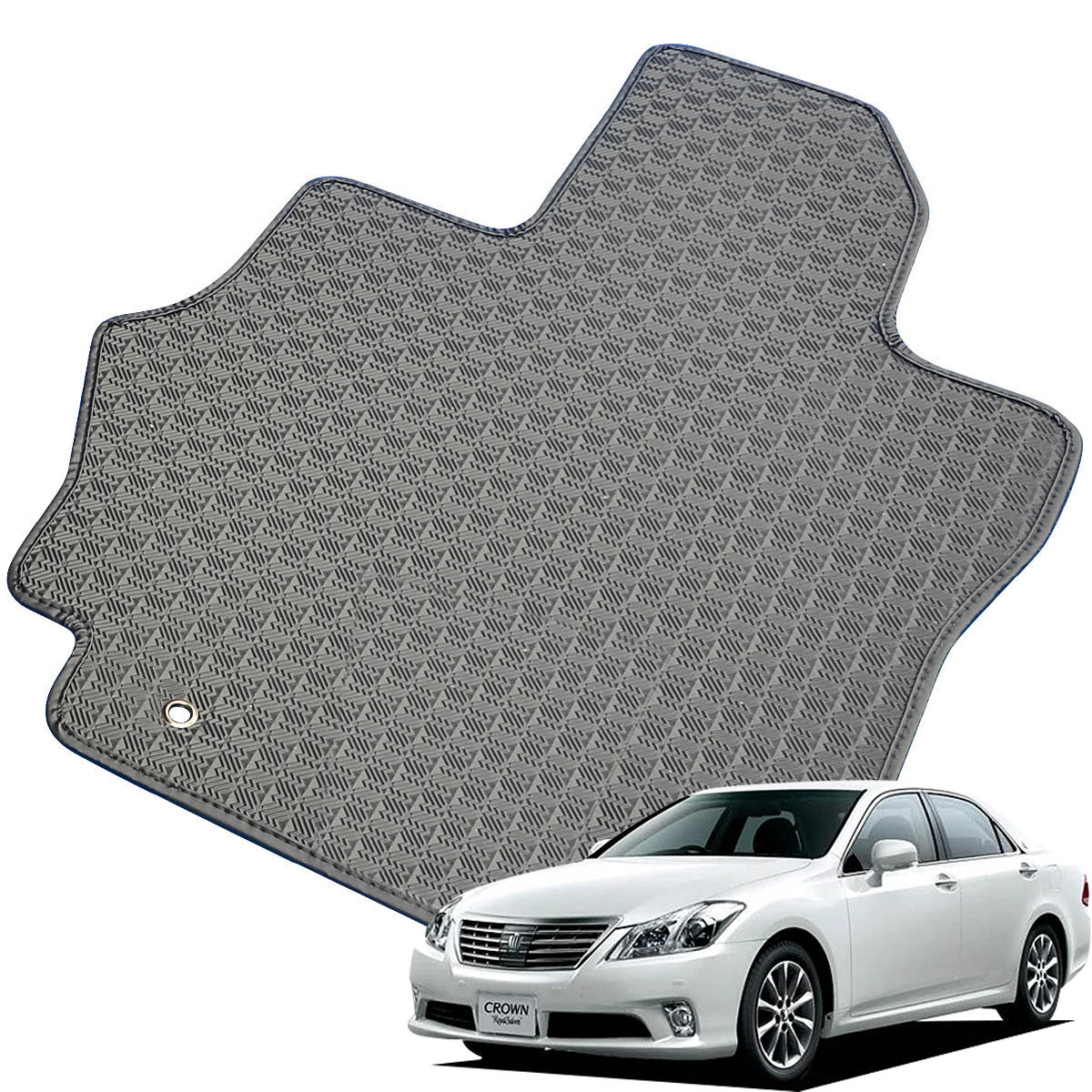 Kemmel トヨタ クラウン H20/3～H25/1用 フロアマット [縁の加工/テープ仕様] [全席セット] [刺繍ロゴ付] カーマット