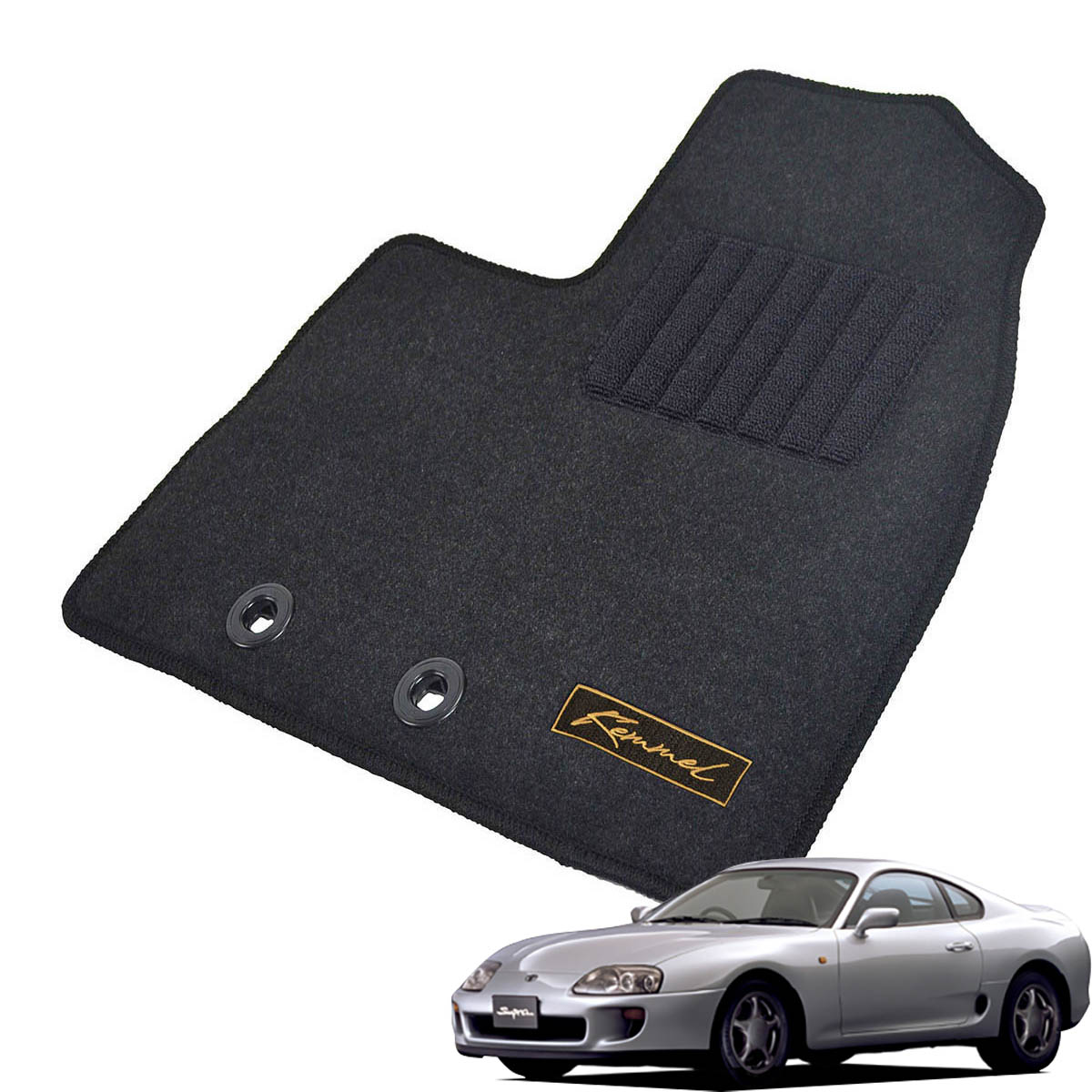 Kemmel トヨタ スープラ JZA80 H5/6～H14/8 2WD 用フロアマット [全席セット/ロゴ付] [GX/ブラック]