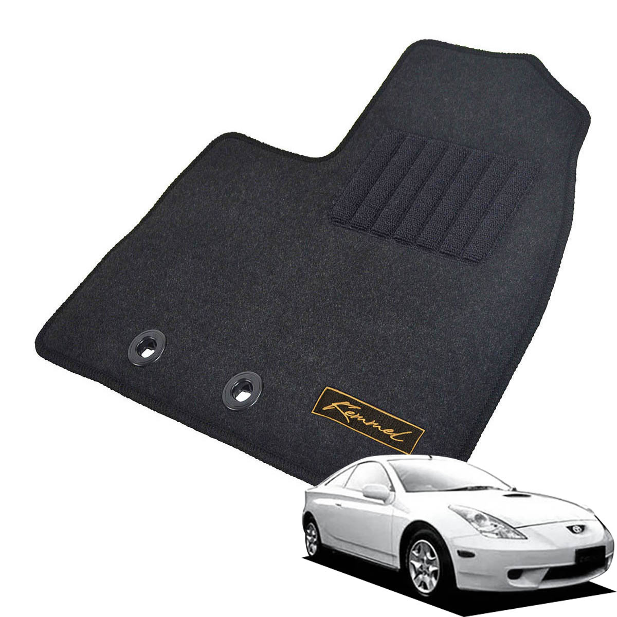 Kemmel トヨタ セリカ ZZT23系 H11/9～H14/8 2WD 用フロアマット [全席セット/ロゴ付] [GX/ブラック]
