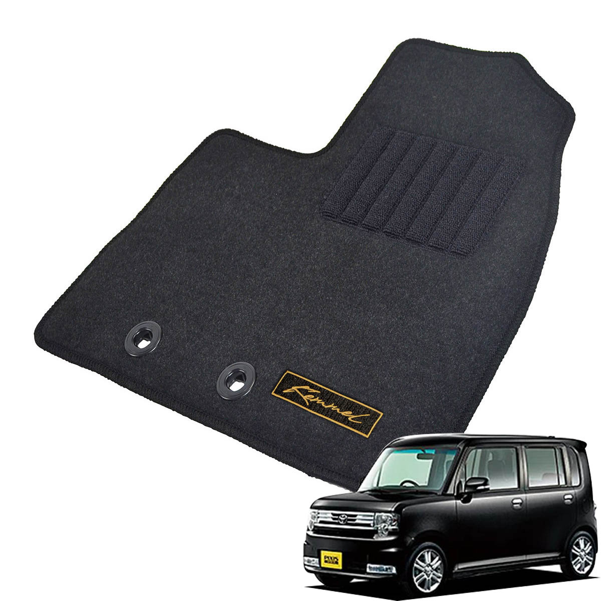 Kemmel トヨタ ピクシススペース H23/9～H29/1用 フロアマット [GX生地/ブラック] [全席セット] [刺繍ロゴ付] カーマット