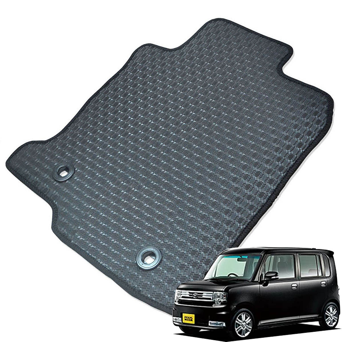 Kemmel トヨタ ピクシススペース L585A H23/9～H29/1 4WD 用ラバーマット [全席セット] [エッジカラー/ブラック] ゴムマット 防水タイプ 選べるエッジカラー14色 