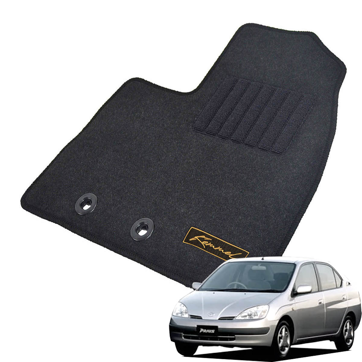 Kemmel トヨタ プリウス 10系 H9/12～H13/7 2WD 用フロアマット [全席セット/ロゴ付] [GX/ブラック]