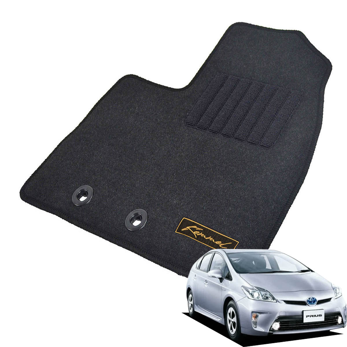 Kemmel トヨタ プリウス 30系 H23/12～H27/12 2WD 用フロアマット [全席セット/ロゴ付] [GX/ブラック]