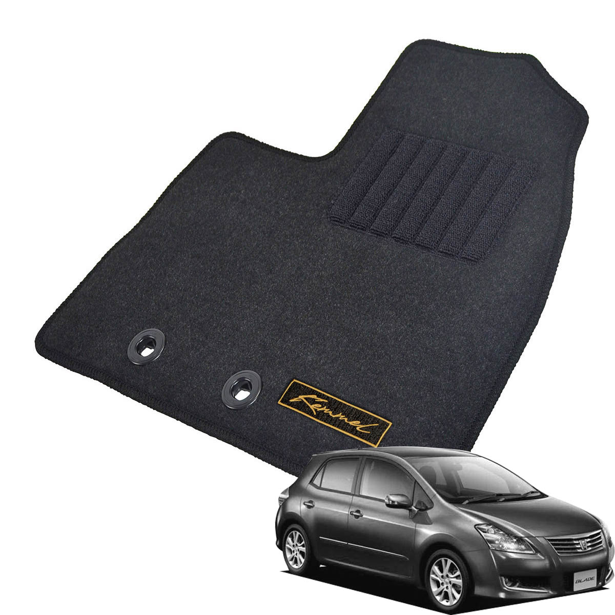 Kemmel トヨタ ブレイド AZE154H H18/12～H24/4 4WD 用フロアマット [全席セット/ロゴ付] [GX/ブラック]