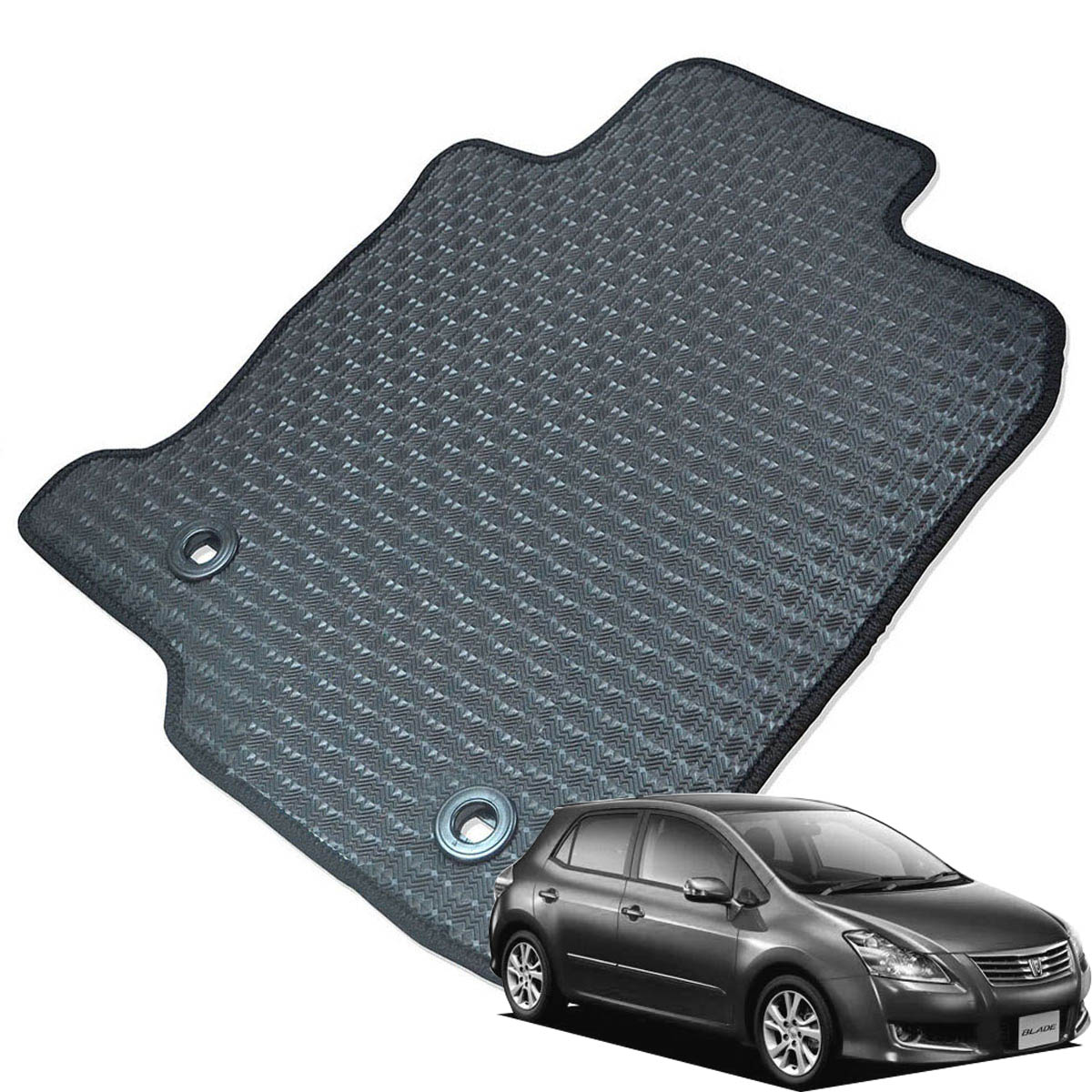 Kemmel トヨタ ブレイド AZE154H H18/12～H24/4 4WD 用ラバーマット [全席セット] [エッジカラー/ブラック] ゴムマット 防水タイプ 選べるエッジカラー14色 