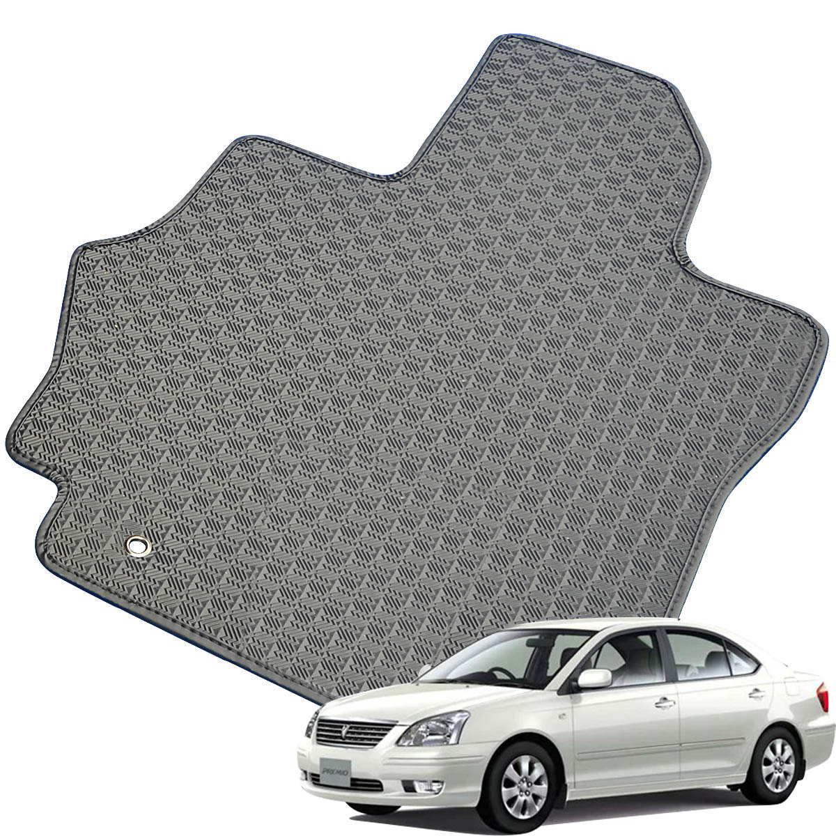 Kemmel トヨタ プレミオ H13/12～H19/6用 フロアマット [縁の加工/テープ仕様] [全席セット] [刺繍ロゴ付] カーマット