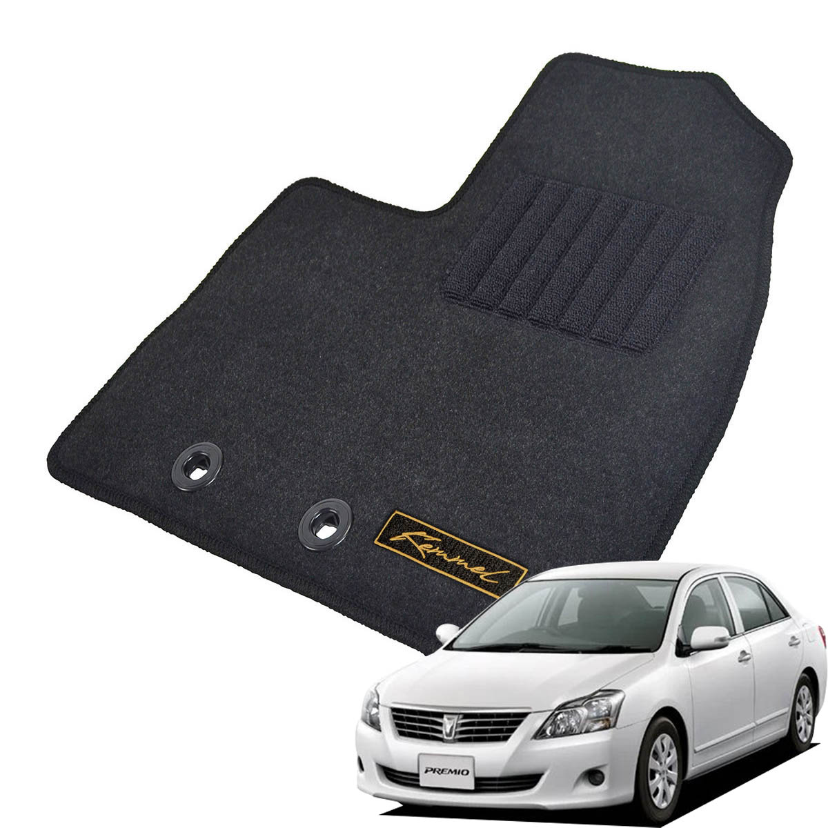 Kemmel トヨタ プレミオ 260系/前期 H19/6～H23/10 2WD 寒冷地仕様 用フロアマット [全席セット/ロゴ付] [GX/ブラック]