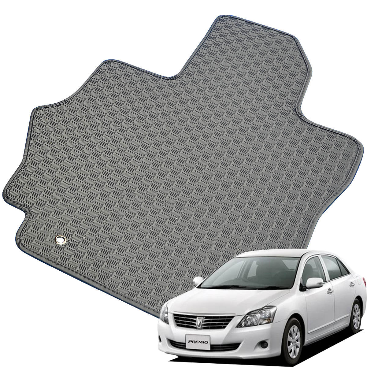 Kemmel トヨタ プレミオ H19/6～H23/10用 フロアマット [縁の加工/テープ仕様] [全席セット] [刺繍ロゴ付] カーマット