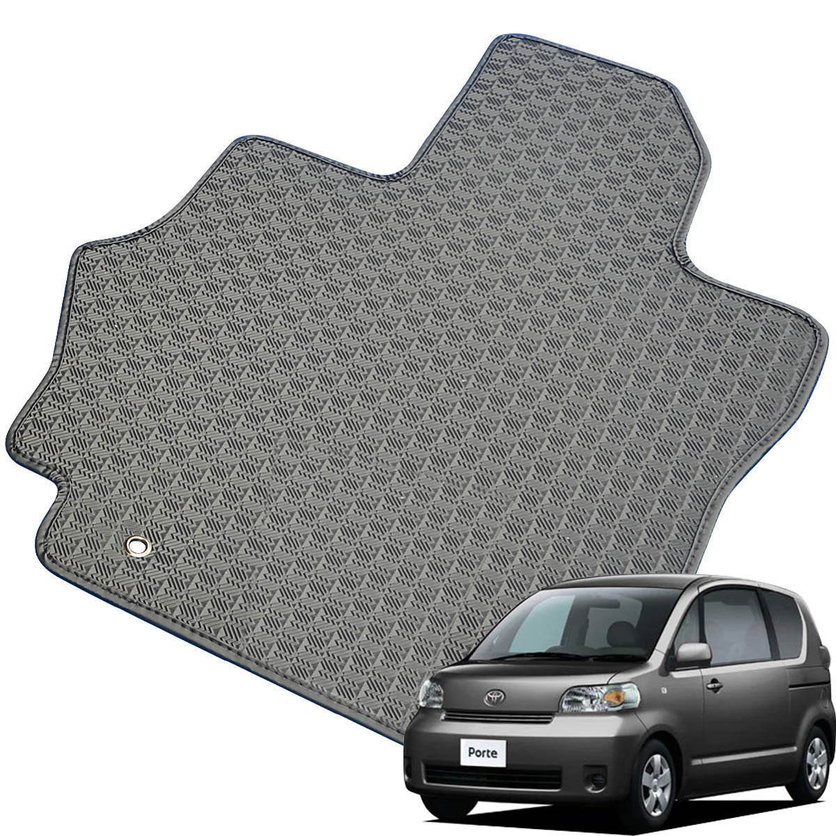 Kemmel トヨタ ポルテ H16/7～H24/7用 フロアマット [縁の加工/テープ仕様] [全席セット] [刺繍ロゴ付] カーマット