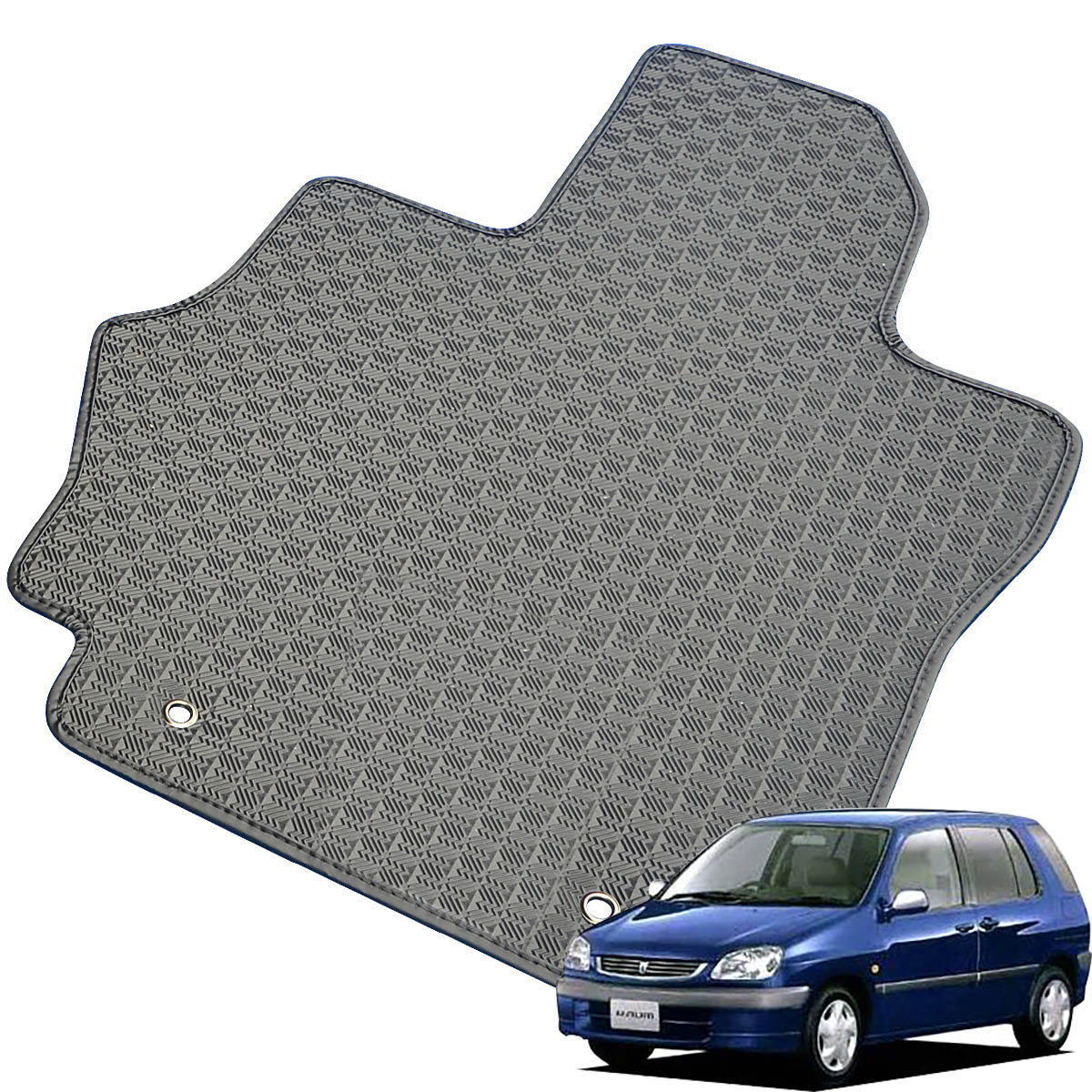 Kemmel トヨタ ラウム H9/5～H15/5用 フロアマット [縁の加工/テープ仕様] [全席セット] [刺繍ロゴ付] カーマット