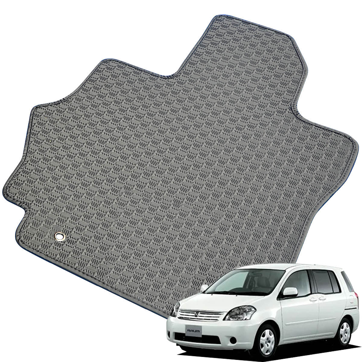 Kemmel トヨタ ラウム H15/6～H23/10用 フロアマット [縁の加工/テープ仕様] [全席セット] [刺繍ロゴ付] カーマット
